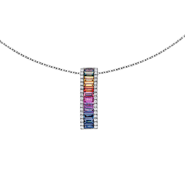 Brogle Classic Kette mit Saphiranhänger Rainbow