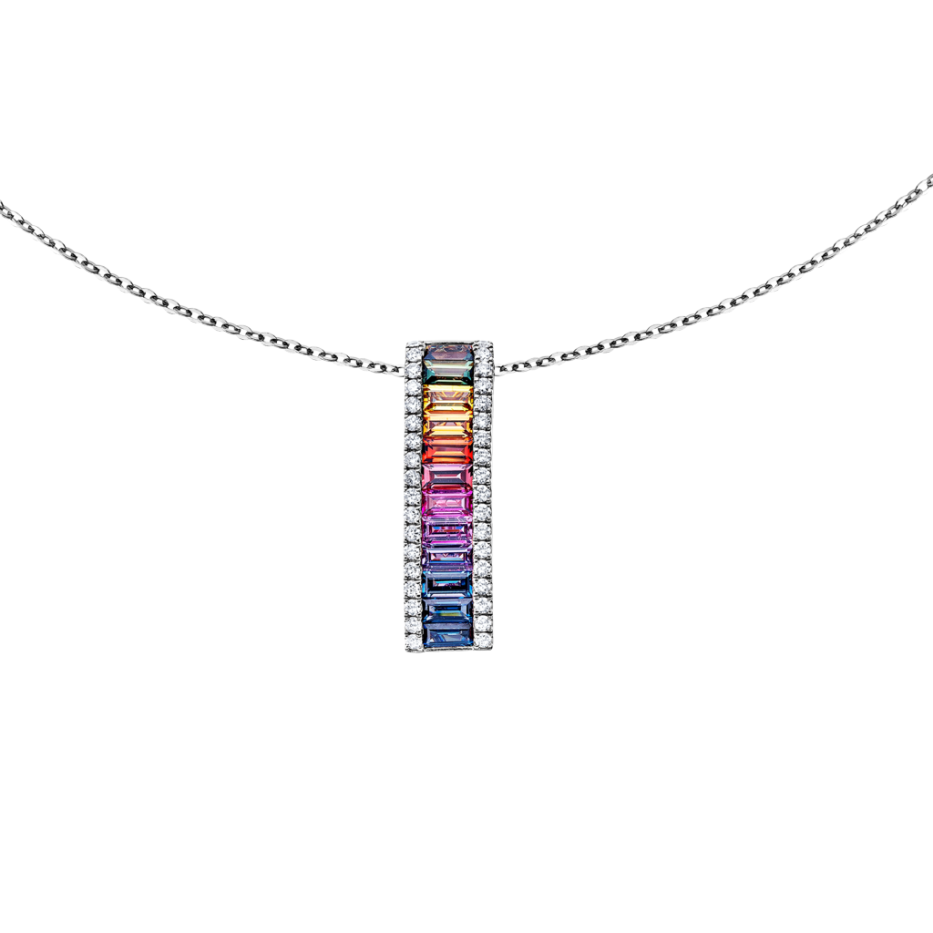 Brogle Classic necklace with sapphire pendant Rainbow Brogle Classic necklace with sapphire pendant Rainbow