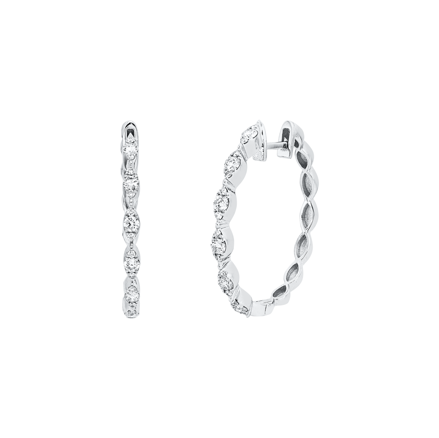 Brogle Classic diamond hoop earrings