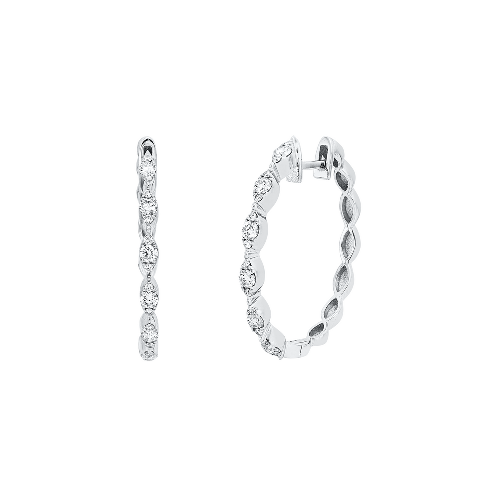 Brogle Classic diamond hoop earrings Brogle Classic diamond hoop earrings