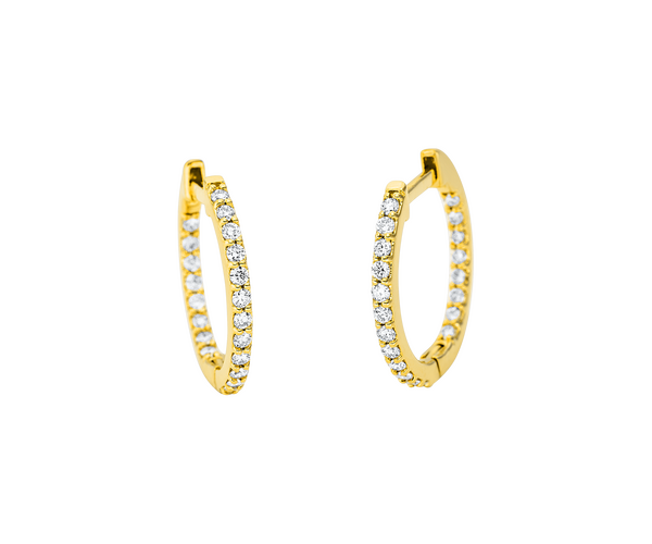 Brogle Classic diamond hoop earrings