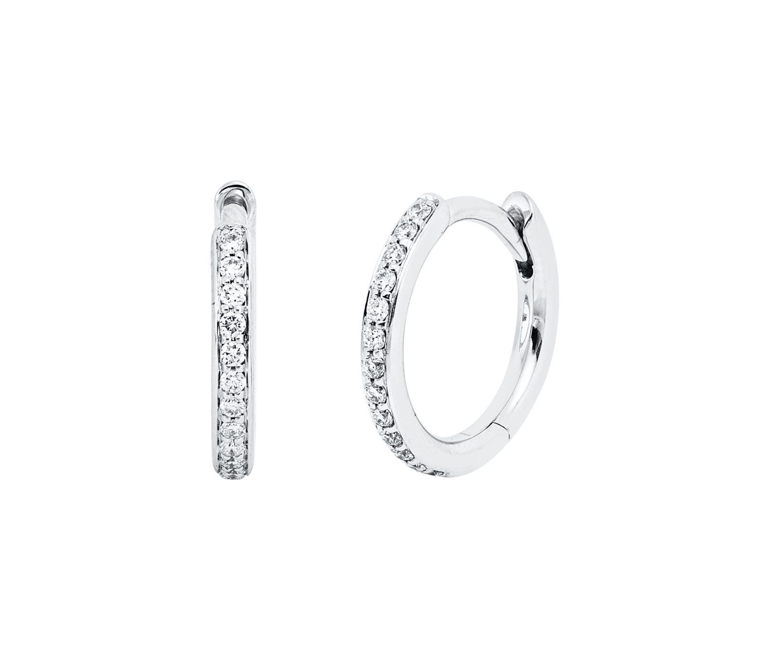 Brogle Classic diamond hoop earrings