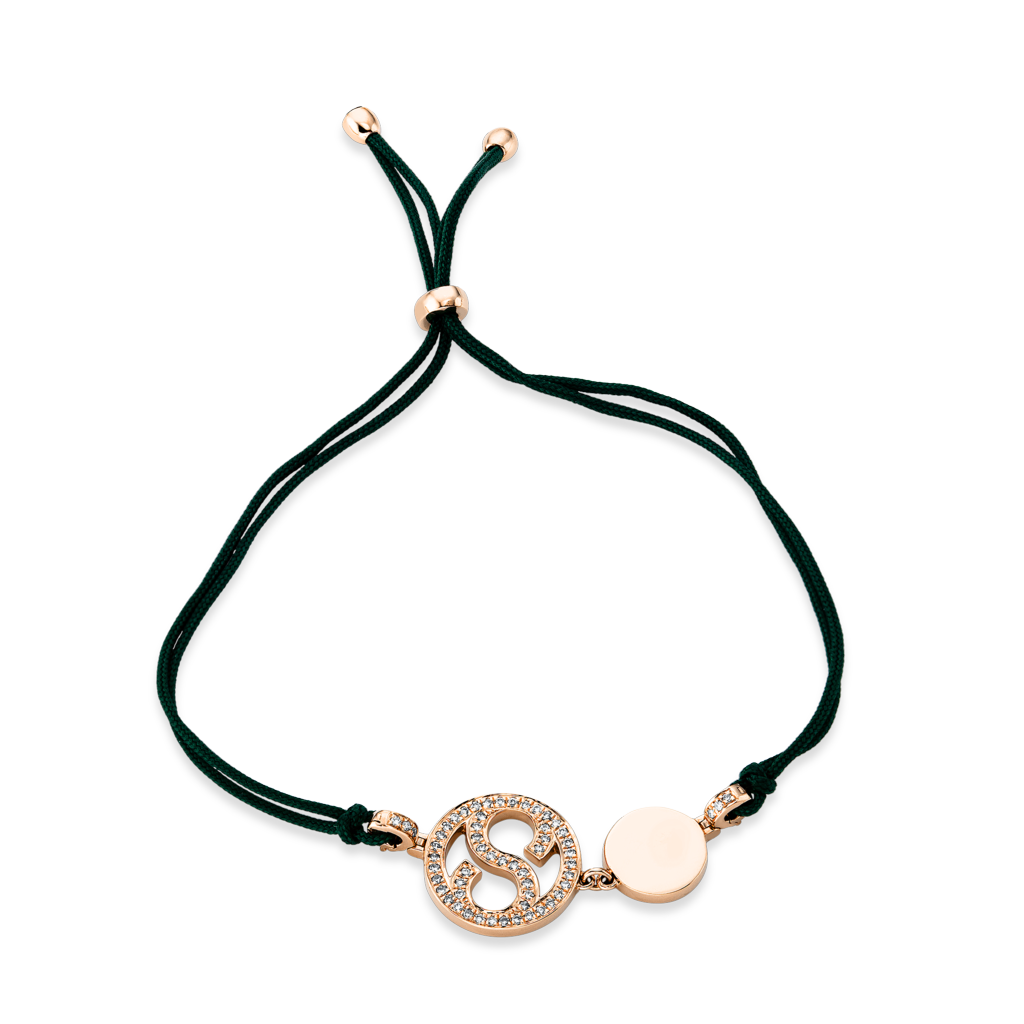 Brogle Selection Icons textile bracelet with diamond pendant Brogle Selection Icons textile bracelet with diamond pendant