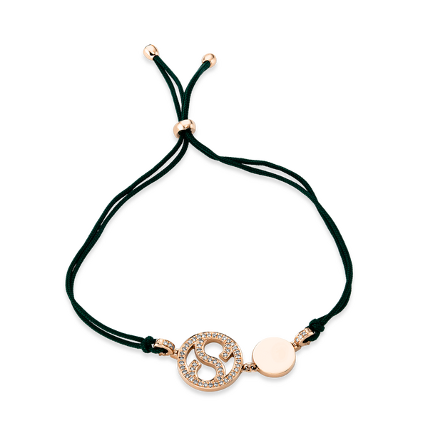 Brogle Selection Icons textile bracelet with diamond pendant Brogle Selection Icons textile bracelet with diamond pendant