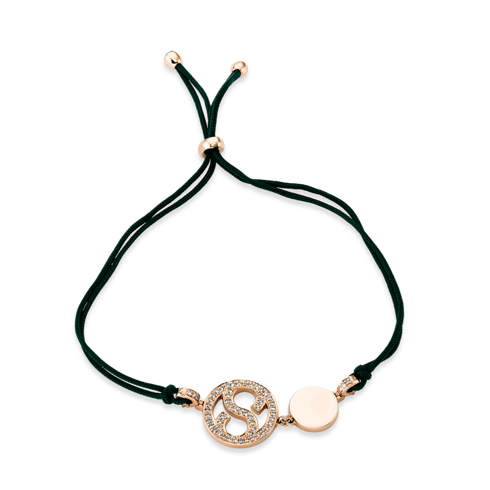 Brogle Selection Icons textile bracelet with diamond pendant Brogle Selection Icons textile bracelet with diamond pendant