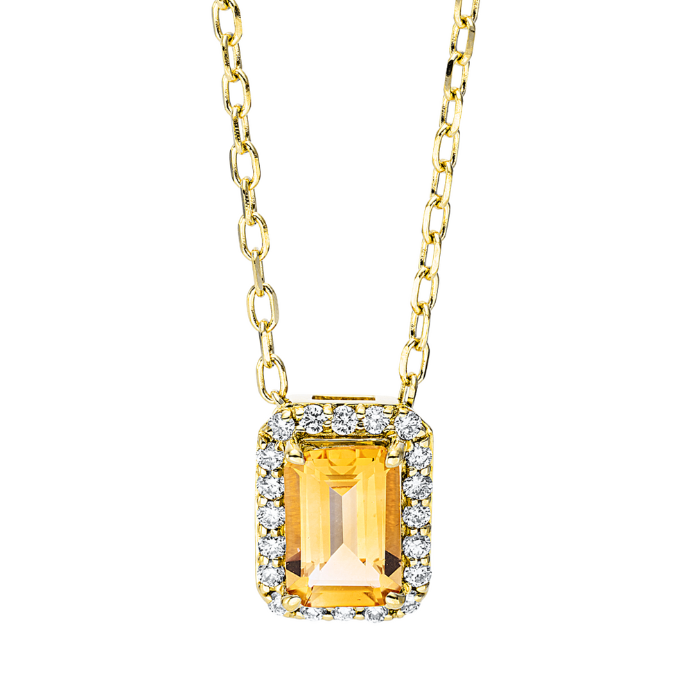 Brogle Classic gold chain with citrine pendant