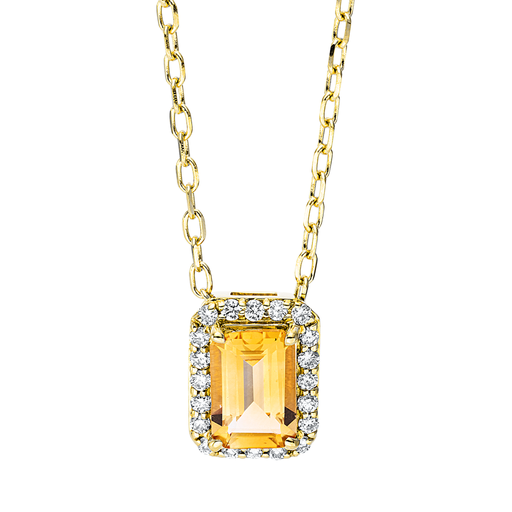 Brogle Classic Kette mit Citrinanhänger Brogle Classic Kette mit Citrinanhänger