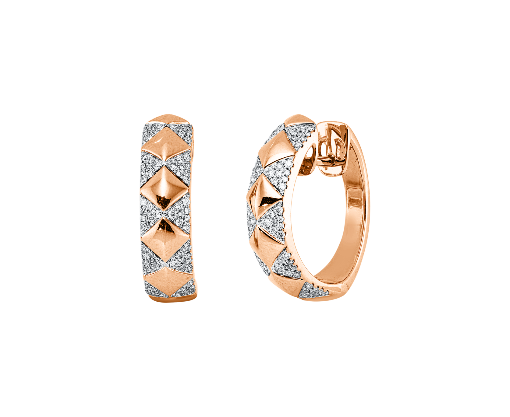 Brogle Selection bicolor diamond hoop earrings