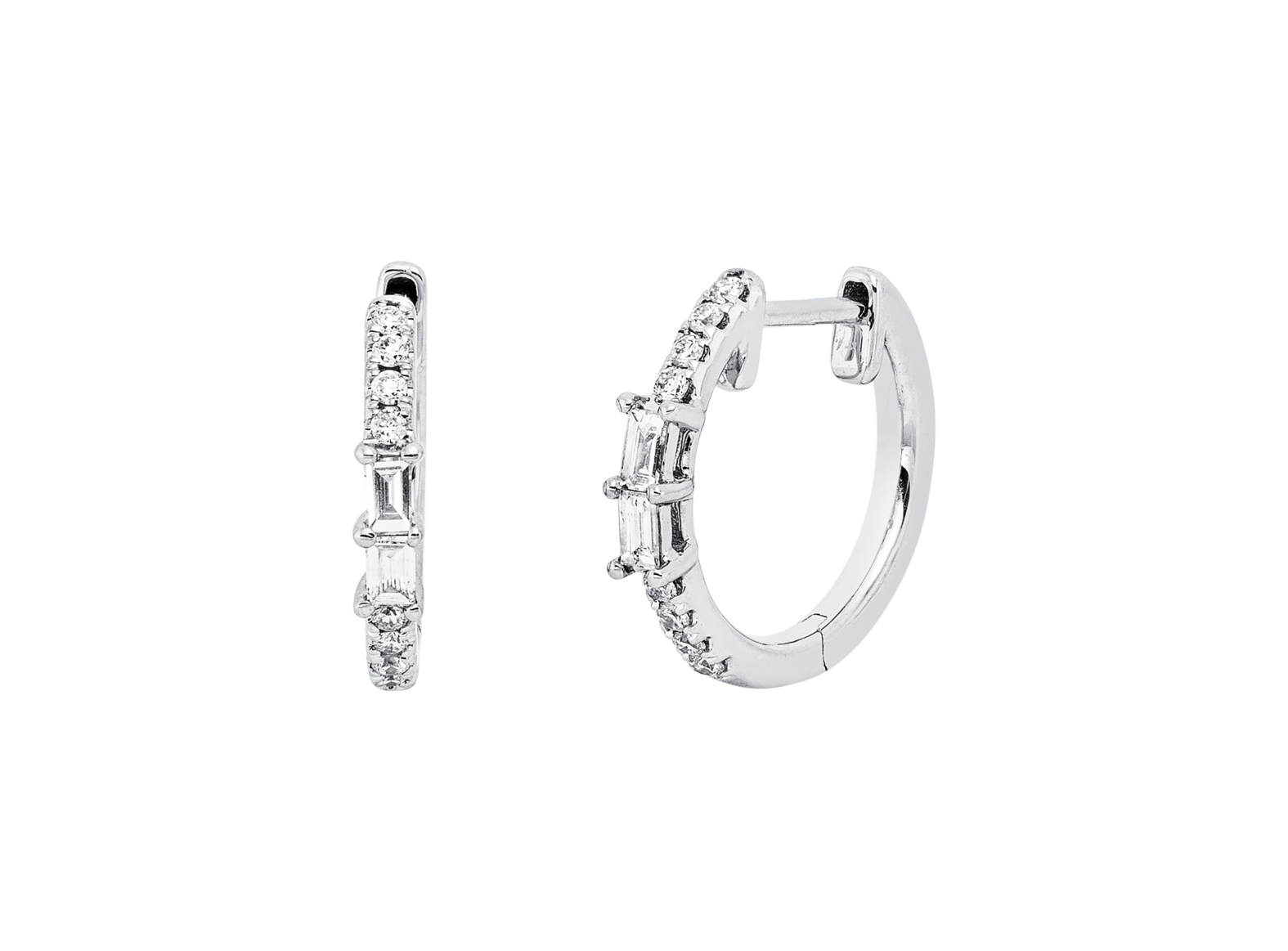 Brogle Classic diamond hoop earrings