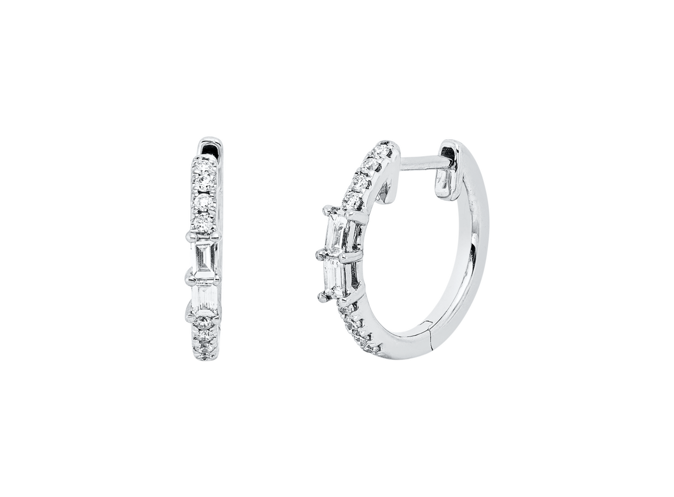 Brogle Classic diamond hoop earrings