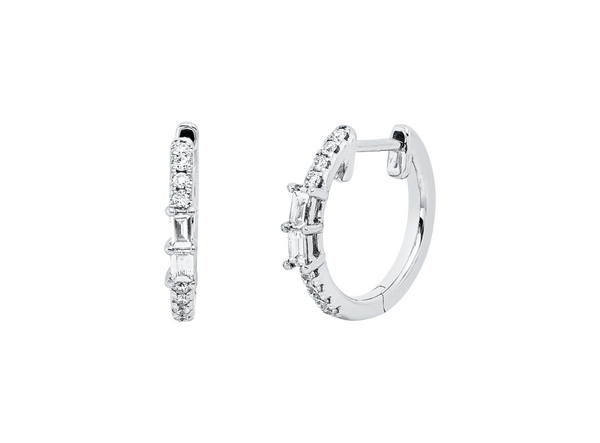 Brogle Classic diamond hoop earrings Brogle Classic diamond hoop earrings
