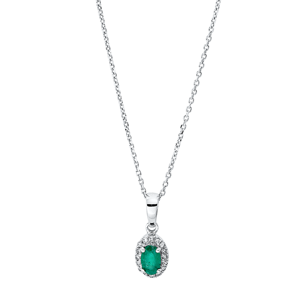 Brogle Classic Kette mit Smaragdanhänger