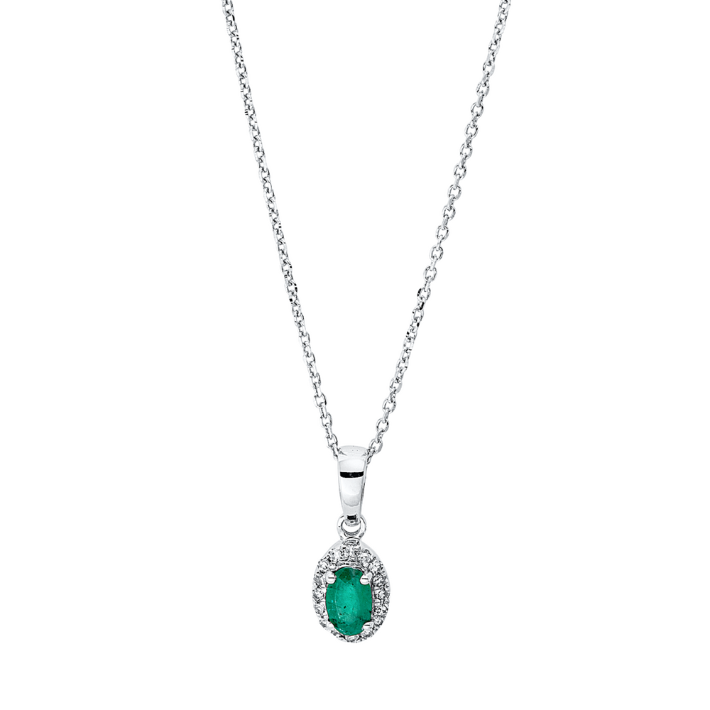 Brogle Classic Kette mit Smaragdanhänger