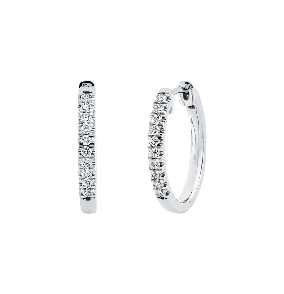 Brogle Classic diamond hoop earrings Brogle Classic diamond hoop earrings