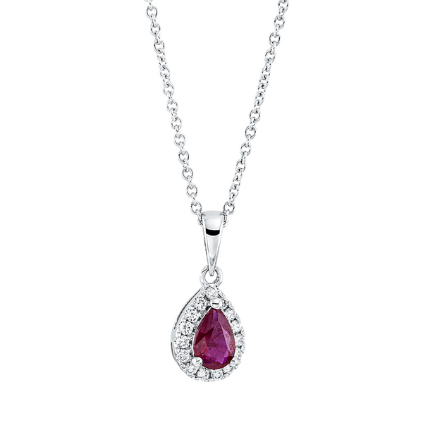 Brogle Classic gold chain with ruby pendant