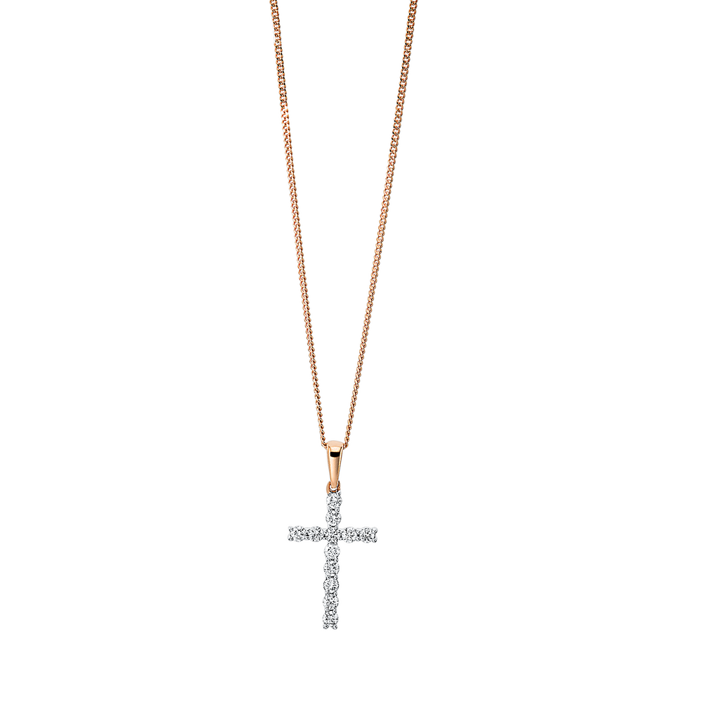 Brogle Classic Kette mit Diamantkreuz Brogle Classic Kette mit Diamantkreuz