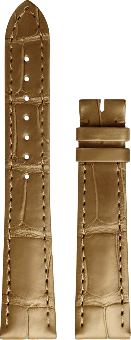 Longines Dolche Vita gold-coloured alligator leather strap 17/14mm