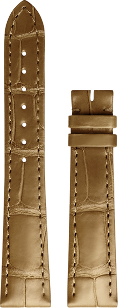 Longines Dolche Vita gold-coloured alligator leather strap 17/14mm