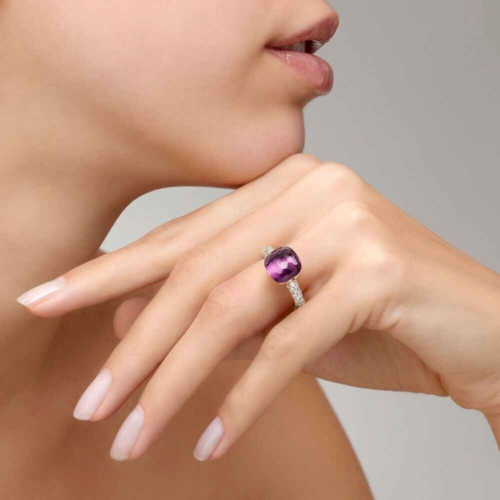 PAC0040 O6WHR DB0OI 100 Pomellato ring nudo classic rose gold 18kt white gold 18kt amethyst diamond n64b0458636e8c859