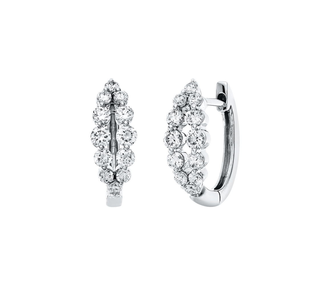 Brogle Classic diamond hoop earrings
