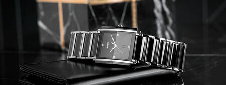 16 6 Rado Integral schwarz silber 4 Diamanten