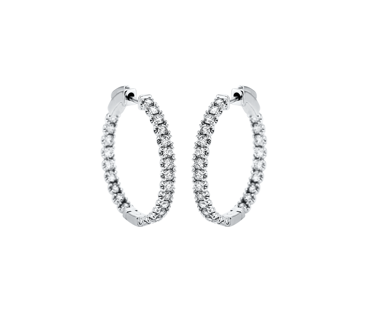 Brogle Classic diamond hoop earrings