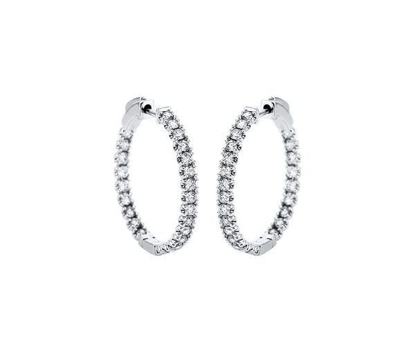 Brogle Classic diamond hoop earrings
