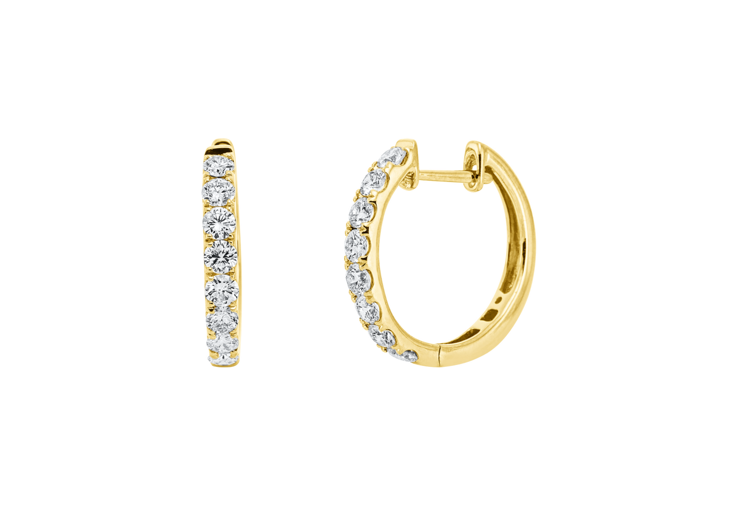Brogle Classic diamond hoop earrings