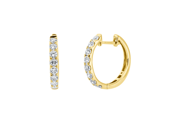 Brogle Classic diamond hoop earrings