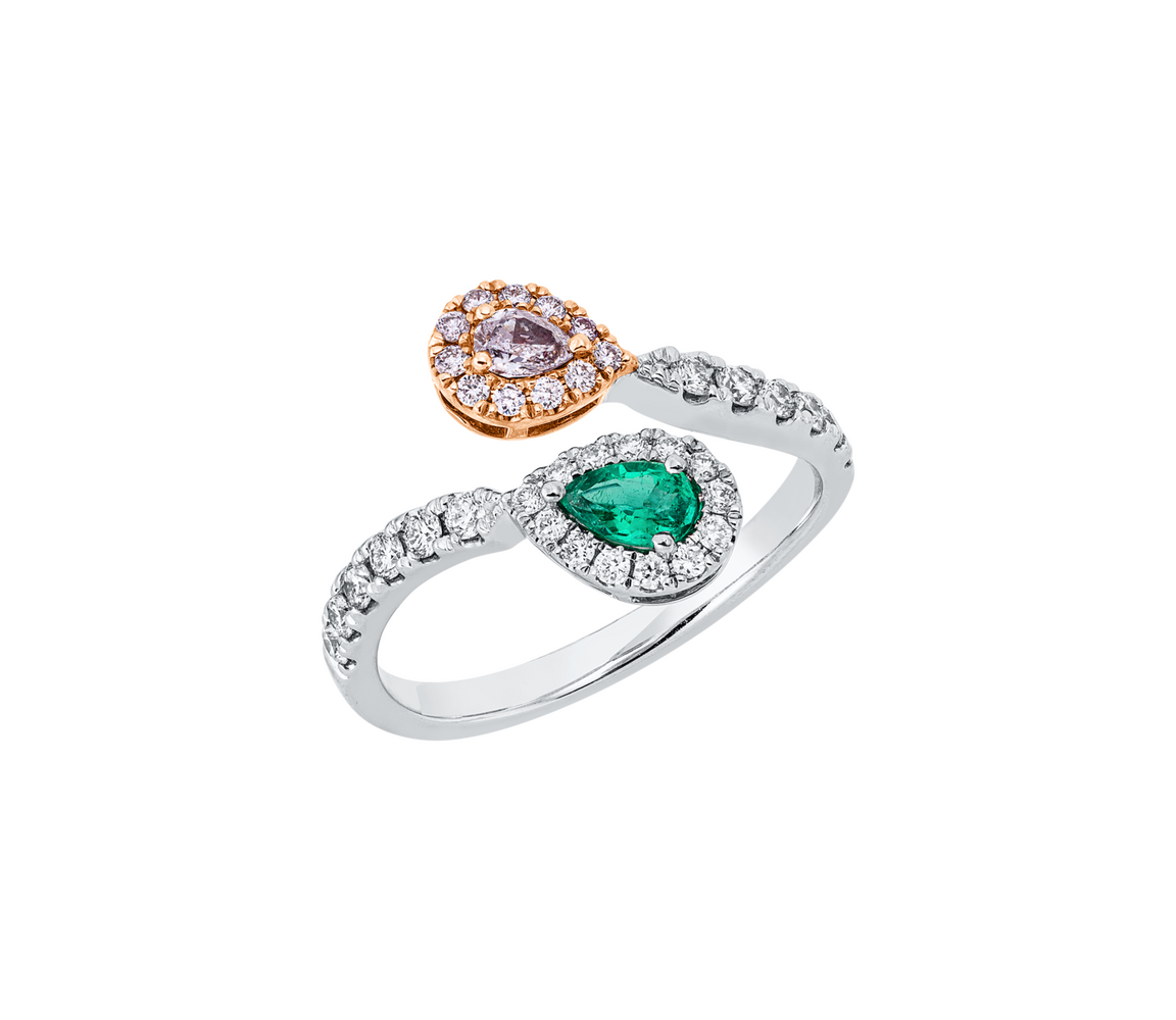 Brogle Classic Bicolor Emerald Ring