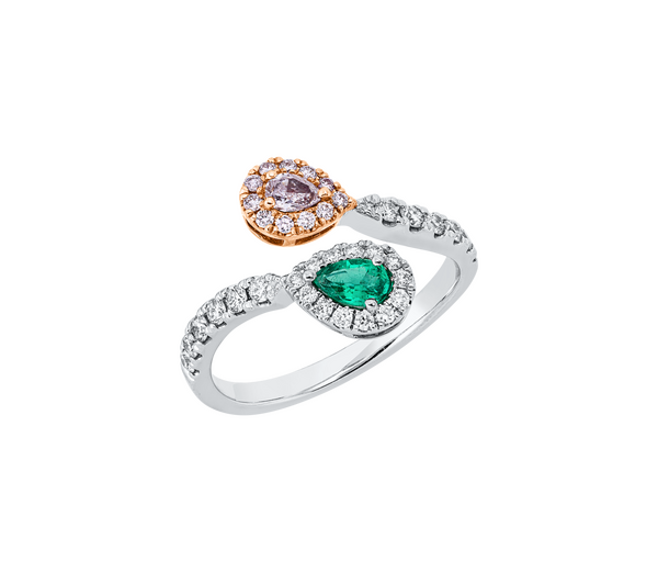 Brogle Classic Bicolor Emerald Ring