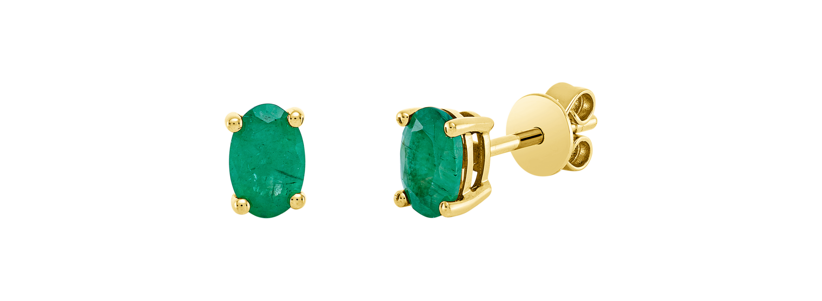 Brogle Classic emerald stud earrings
