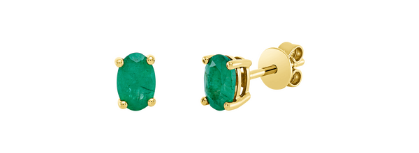 Brogle Classic emerald stud earrings