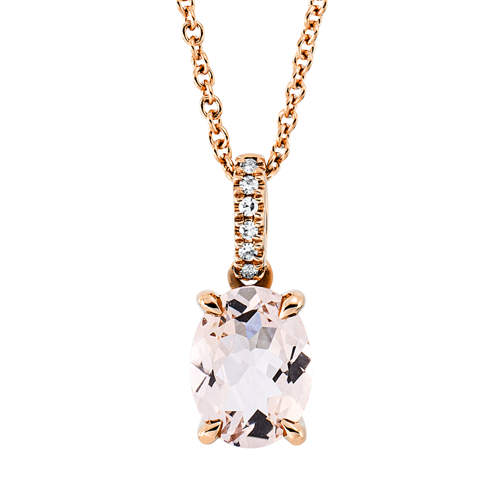 Brogle Classic necklace with morganite pendant Brogle Classic necklace with morganite pendant