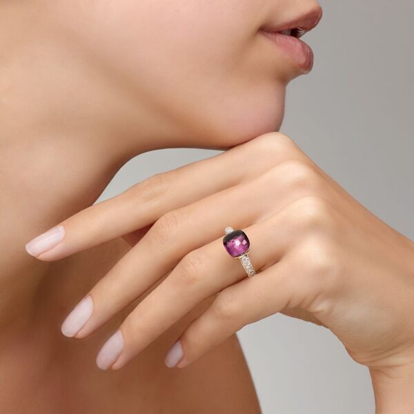 PAB7040 O6WHR DB0OI 100 Pomellato nudo petit ring rose gold 18kt white gold 18kt amethyst diamond x64b045854f169e3f