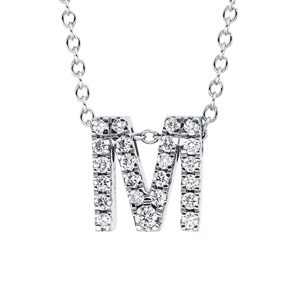 Brogle Classic Kette mit Diamantbuchstaben M