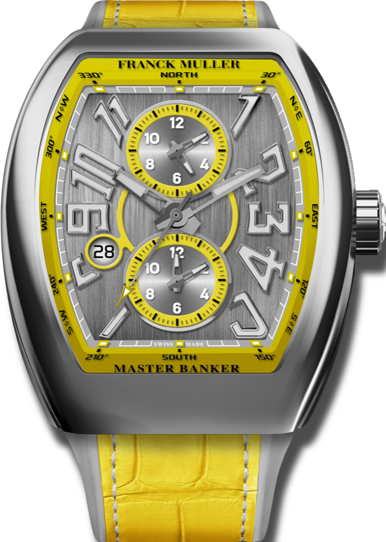 Franck Muller Vanguard Master Banker 3 Zeitzonen 53,7 x 44mm Franck Muller Vanguard Master Banker 3 Zeitzonen 53,7 x 44mm