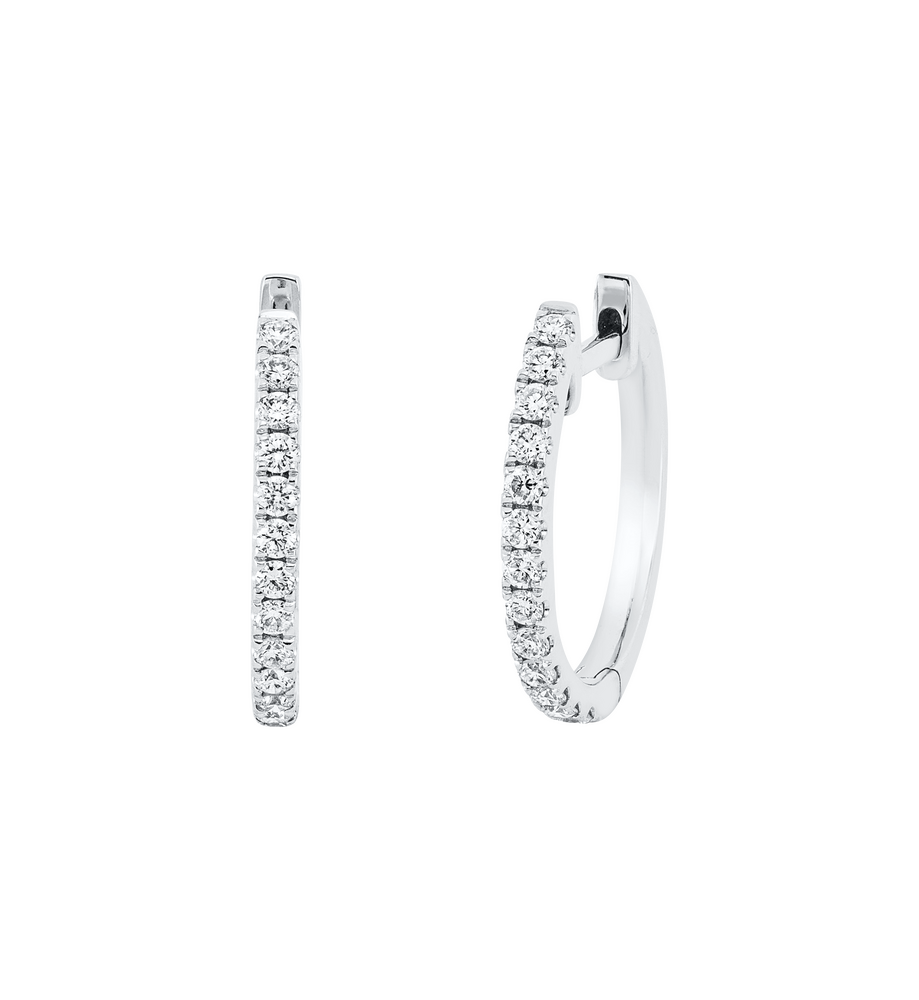 Brogle Classic diamond hoop earrings