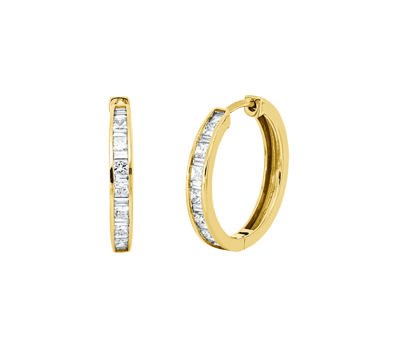 Brogle Classic diamond hoop earrings