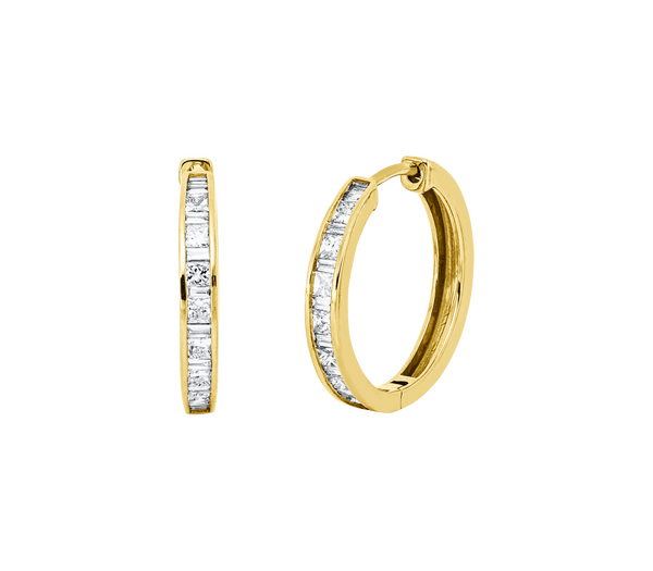 Brogle Classic diamond hoop earrings