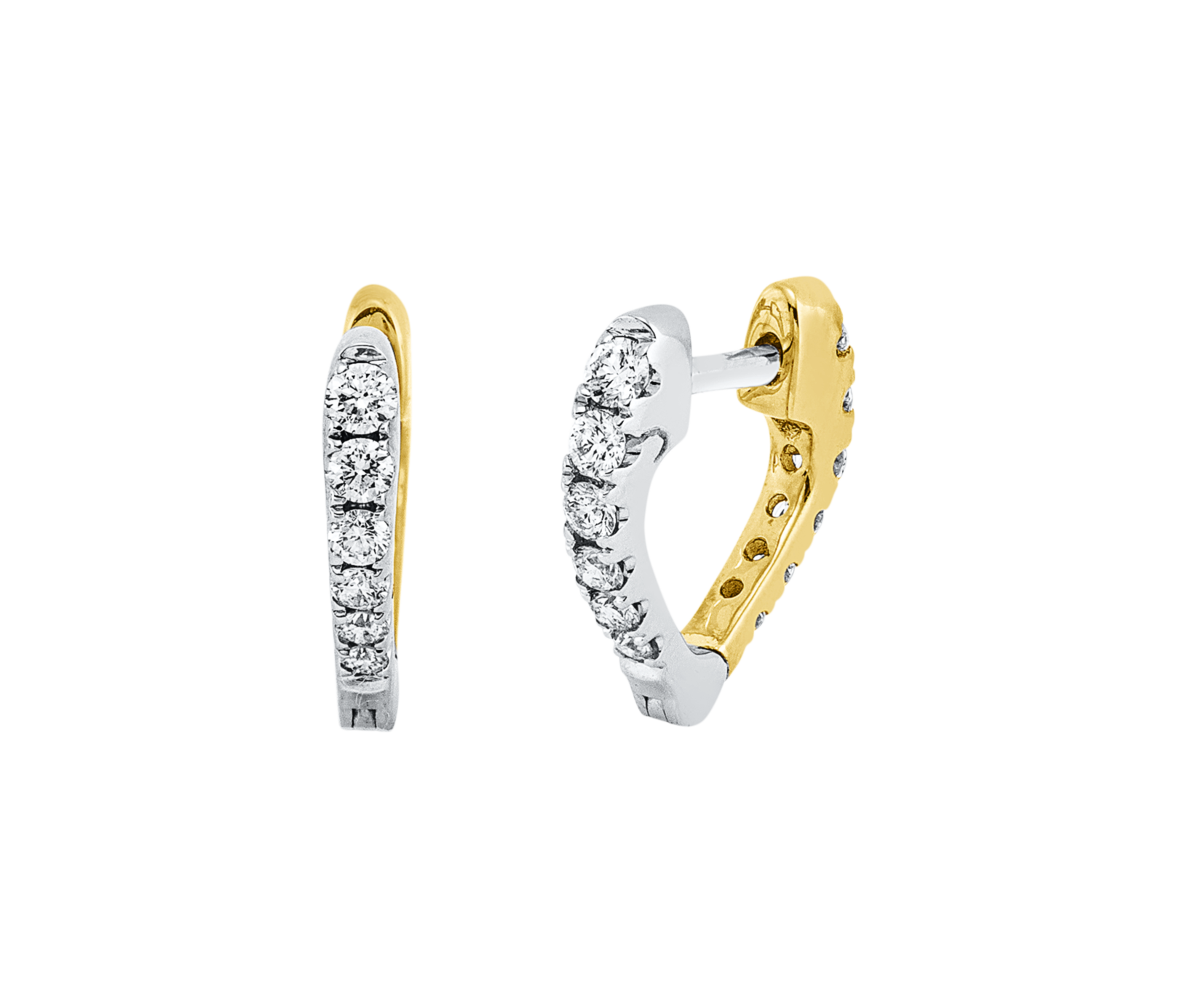 Brogle Classic bicolor diamond hoop earrings
