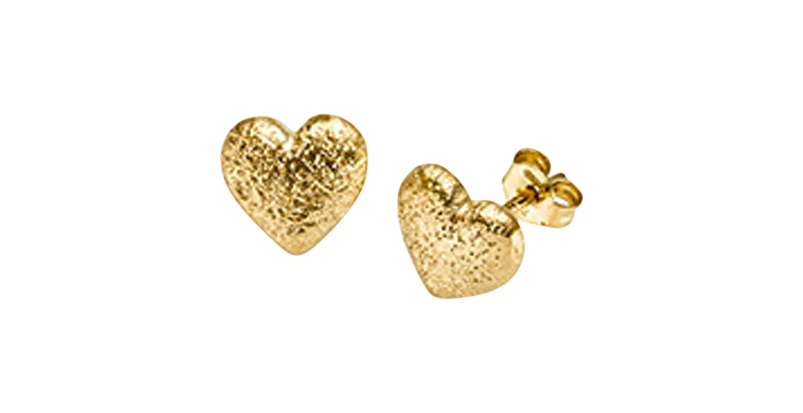 Brogle Classic heart gold stud earrings Brogle Classic heart gold stud earrings