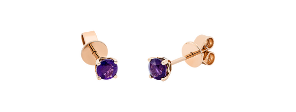 Brogle Classic amethyst stud earrings