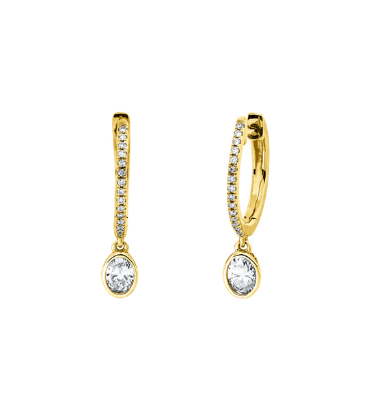 Brogle Classic diamond hoop earrings