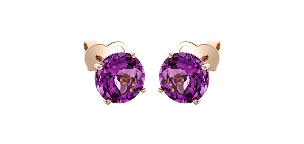 Brogle Classic amethyst stud earrings
