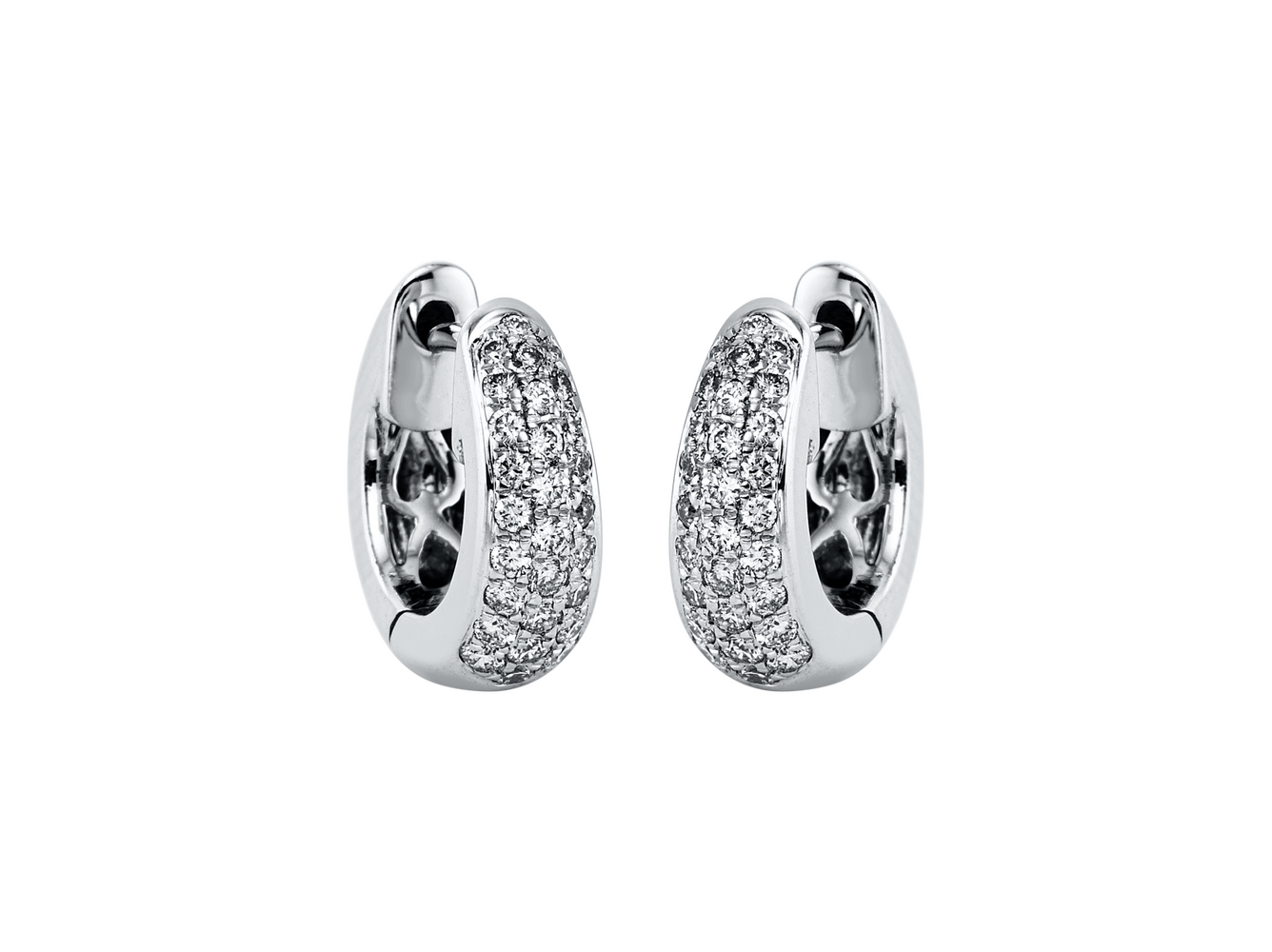 Brogle Classic diamond hoop earrings
