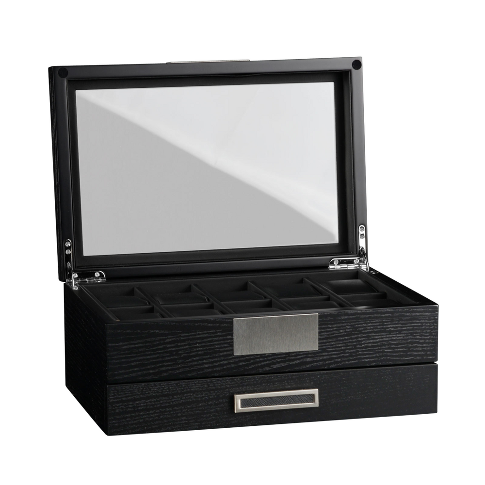 Heisse & Söhne watch box Monteray 10+ ash - black satin finish