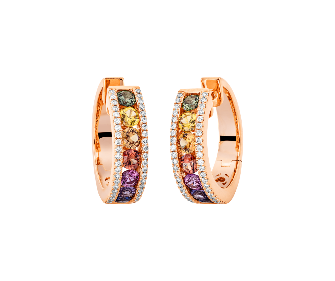 Brogle Classic sapphire hoop earrings Rainbow Brogle Classic sapphire hoop earrings Rainbow