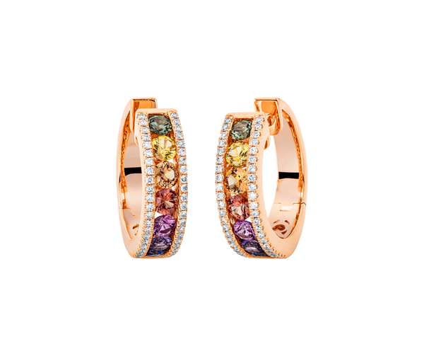 Brogle Classic sapphire hoop earrings Rainbow Brogle Classic sapphire hoop earrings Rainbow
