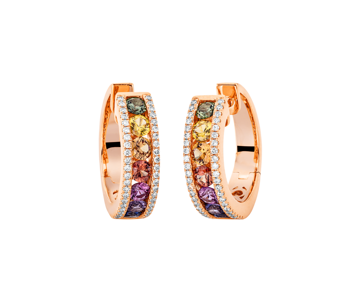 Brogle Classic sapphire hoop earrings Rainbow Brogle Classic sapphire hoop earrings Rainbow